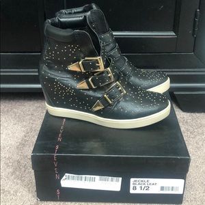 steve madden studded wedge sneakers
